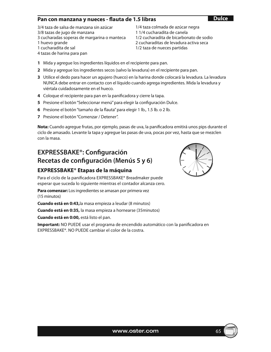 Oster EXPRESSBAKE CKSTBRTW20 User Manual | Page 65 / 80