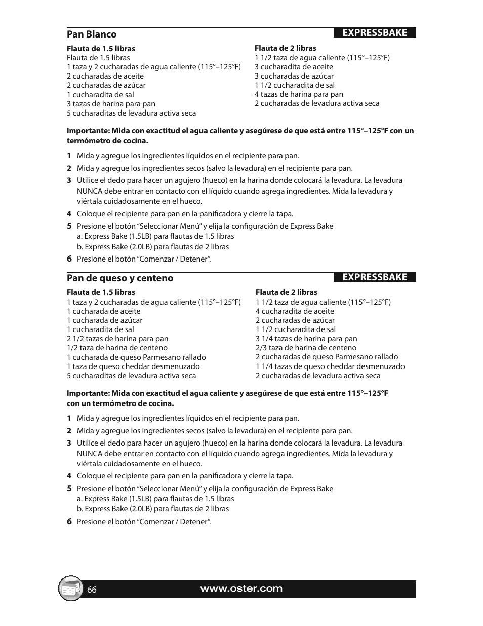 Oster EXPRESSBAKE CKSTBRTW20 User Manual | Page 66 / 80