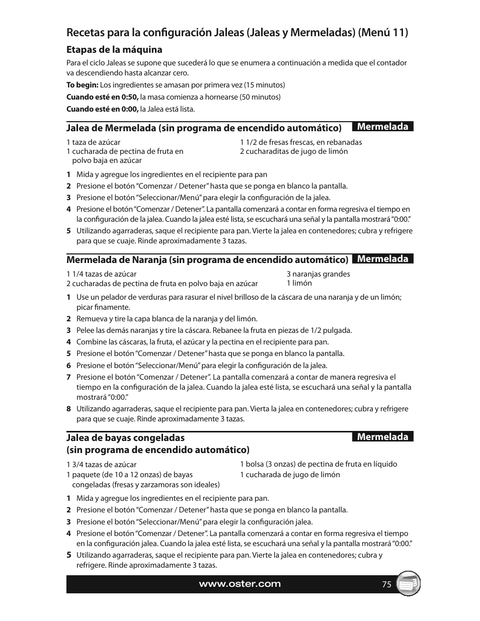 Oster EXPRESSBAKE CKSTBRTW20 User Manual | Page 75 / 80