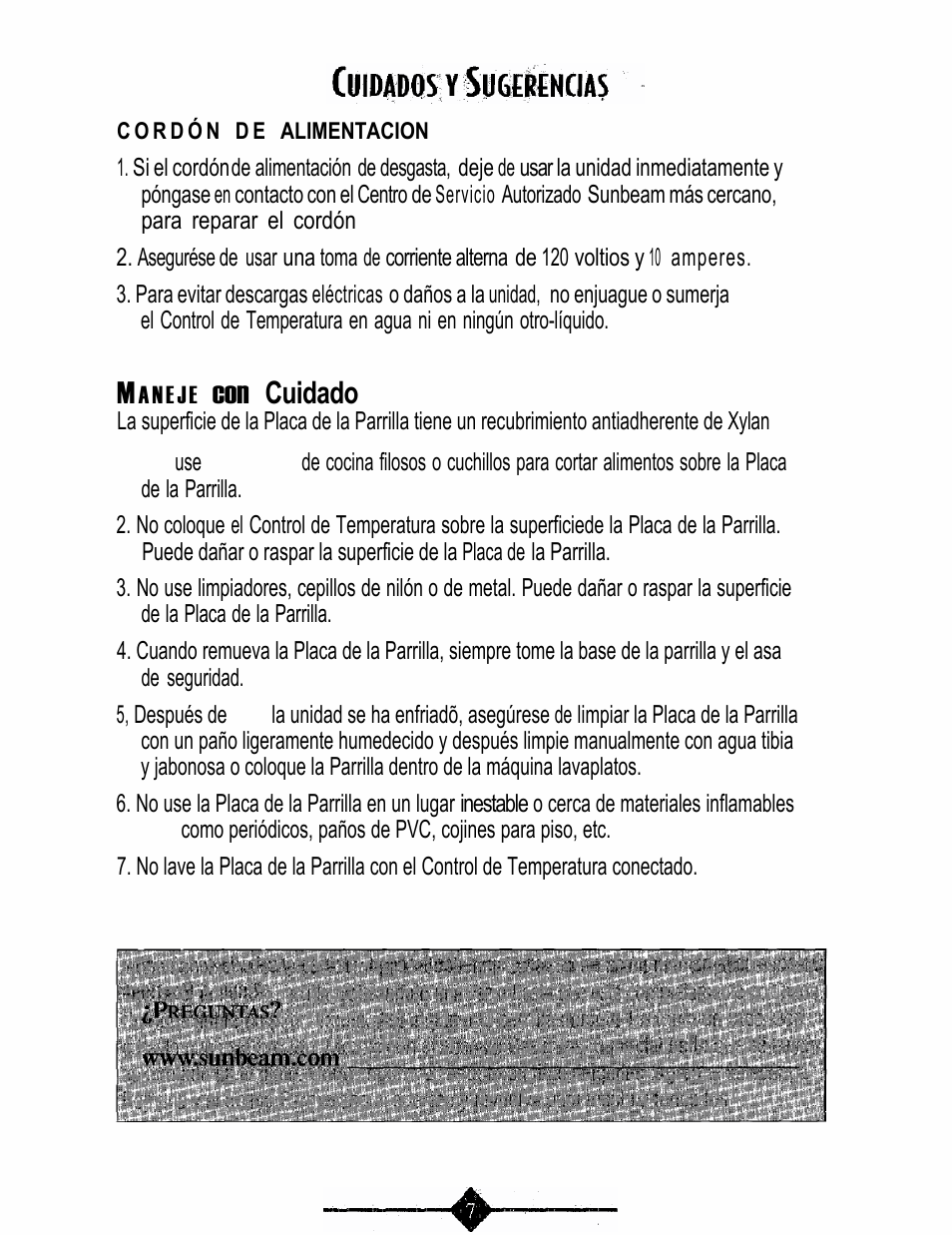 Con cuidado | Oster 4766 User Manual | Page 21 / 32