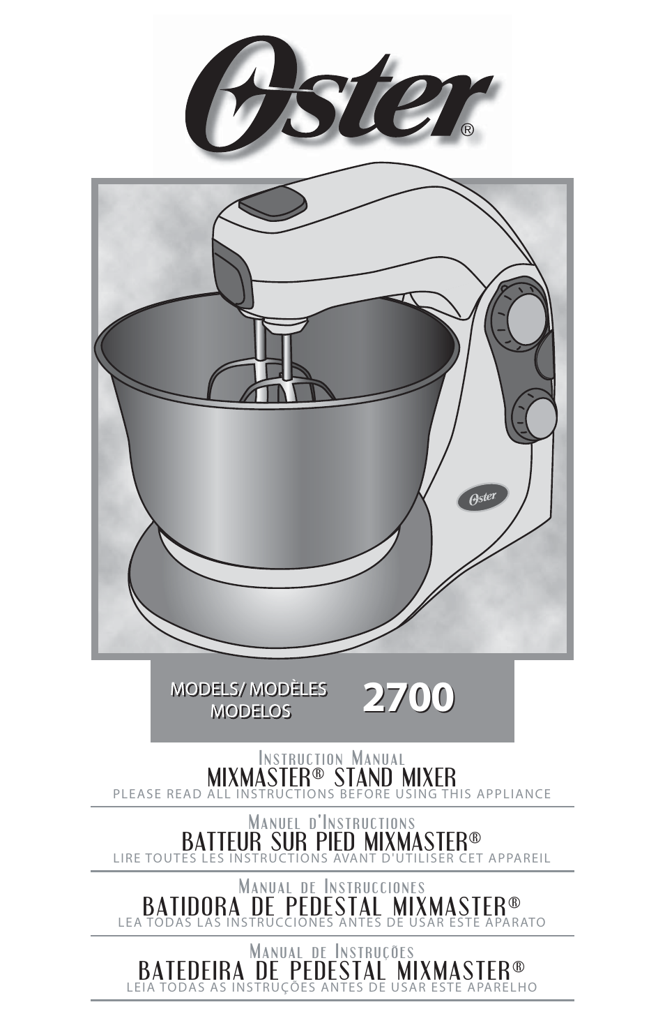 Oster MIXMASTER 2700 User Manual | 66 pages