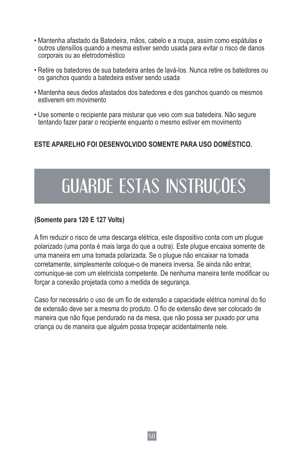 Guarde estas instruções | Oster MIXMASTER 2700 User Manual | Page 51 / 66