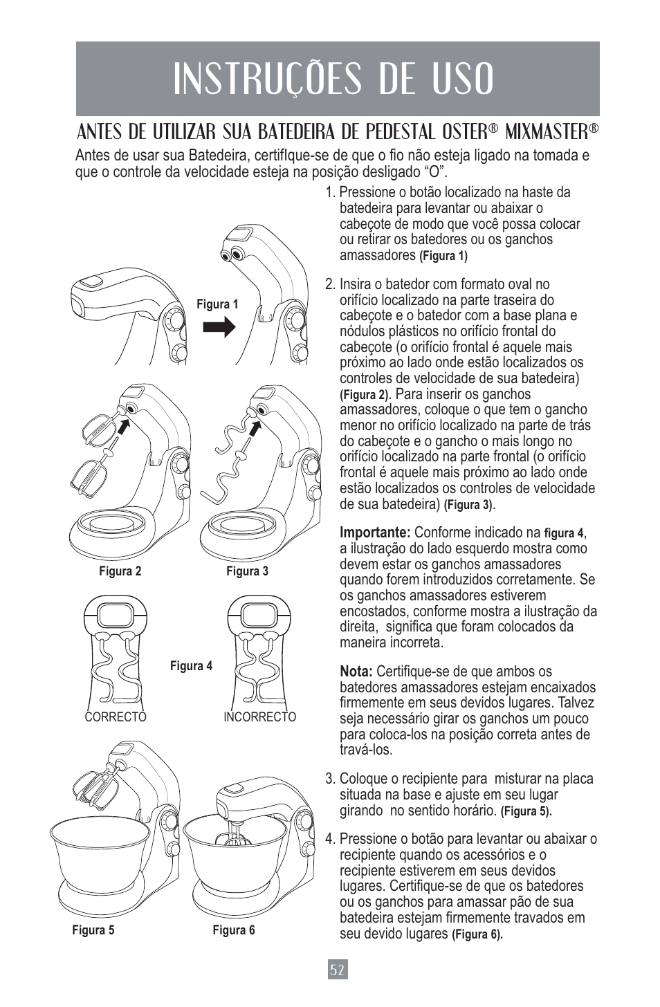 Instruções de uso | Oster MIXMASTER 2700 User Manual | Page 53 / 66