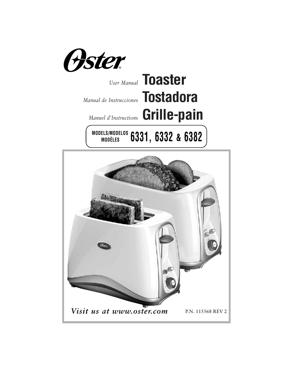 Oster 6382 User Manual | 24 pages