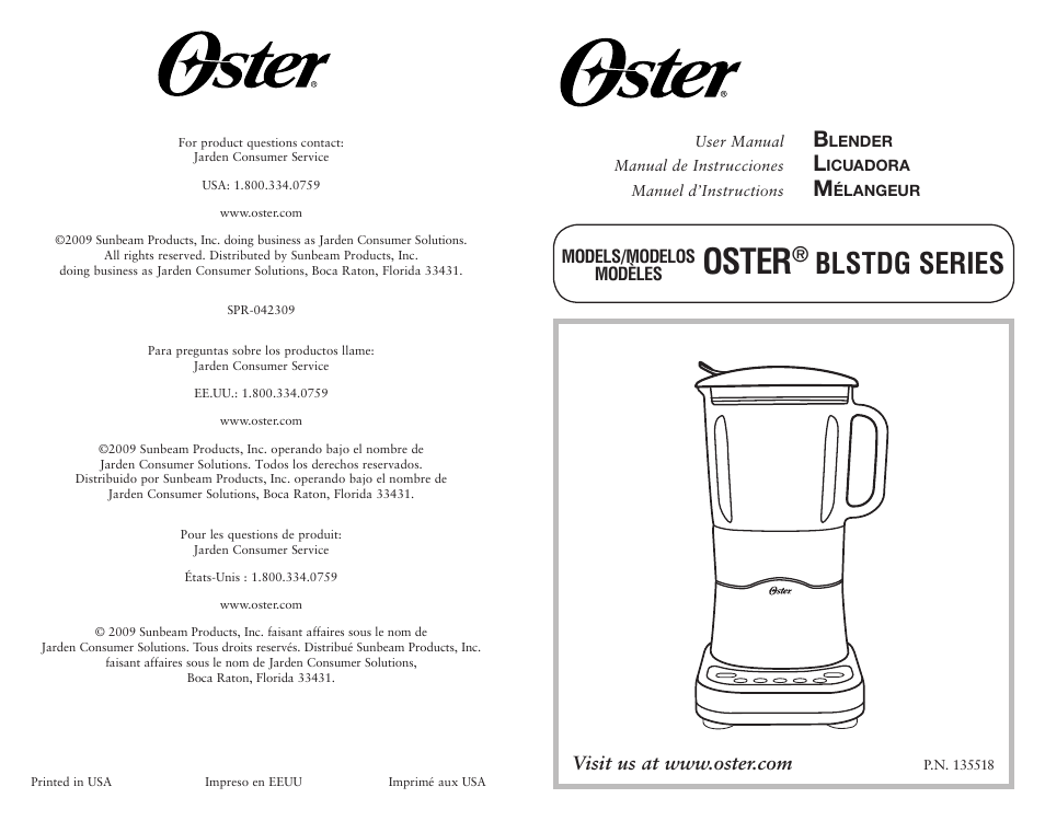 Oster 135518 User Manual | 32 pages