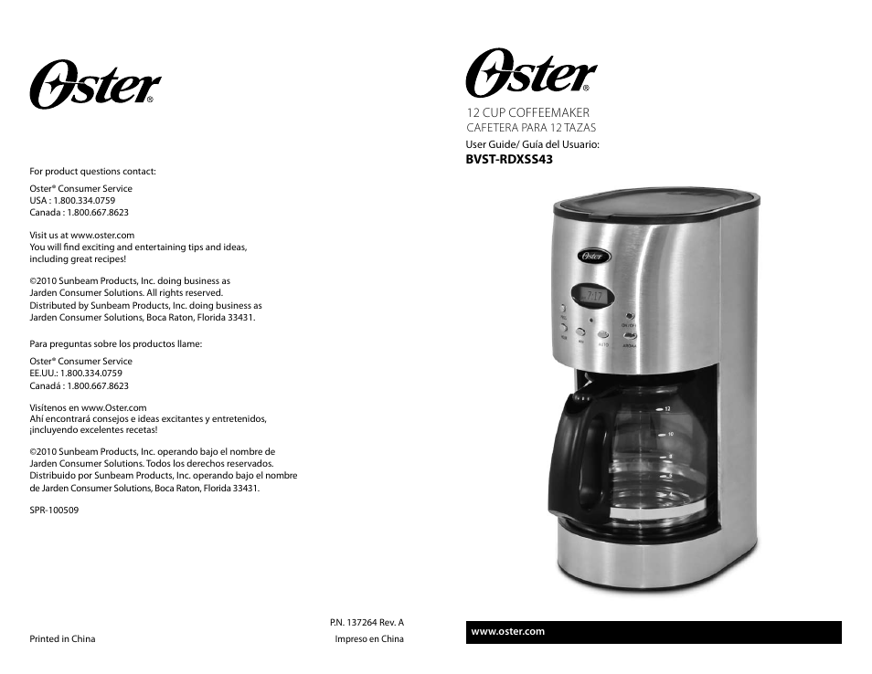 Oster BVST-RDXSS43 User Manual | 12 pages