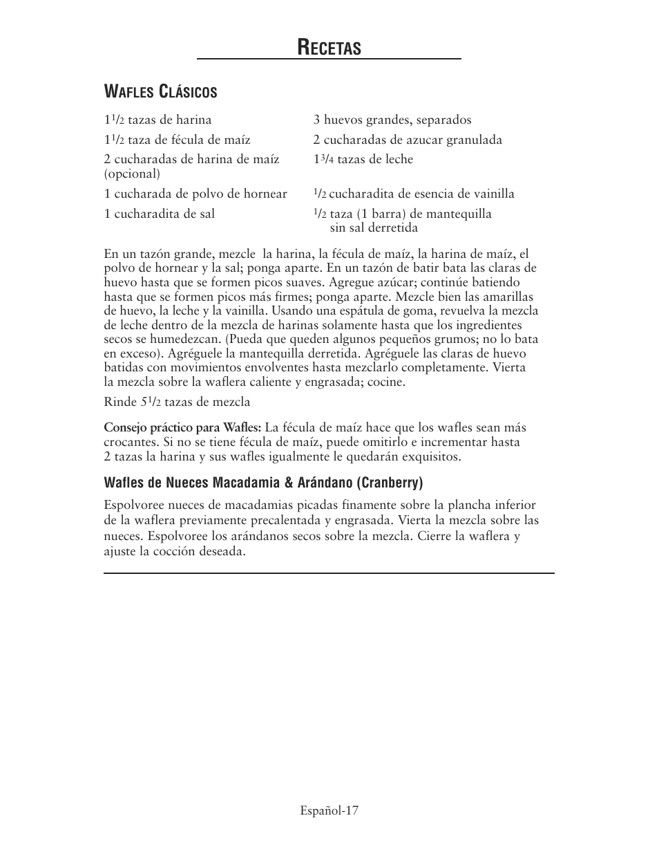 Ecetas | Oster 135018 User Manual | Page 18 / 24