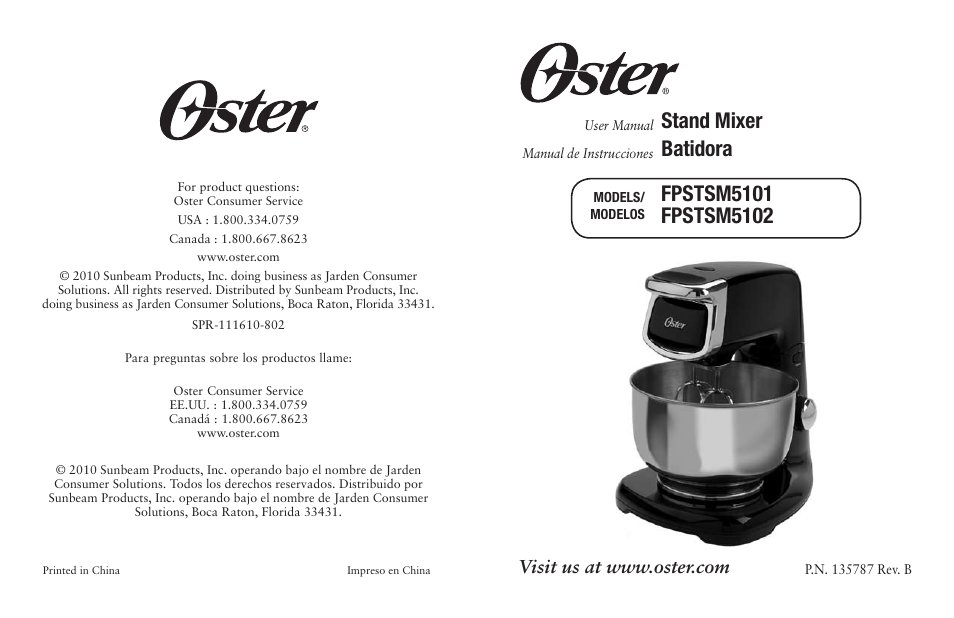 Oster BATIDORA FPSTSM5101 User Manual | 20 pages