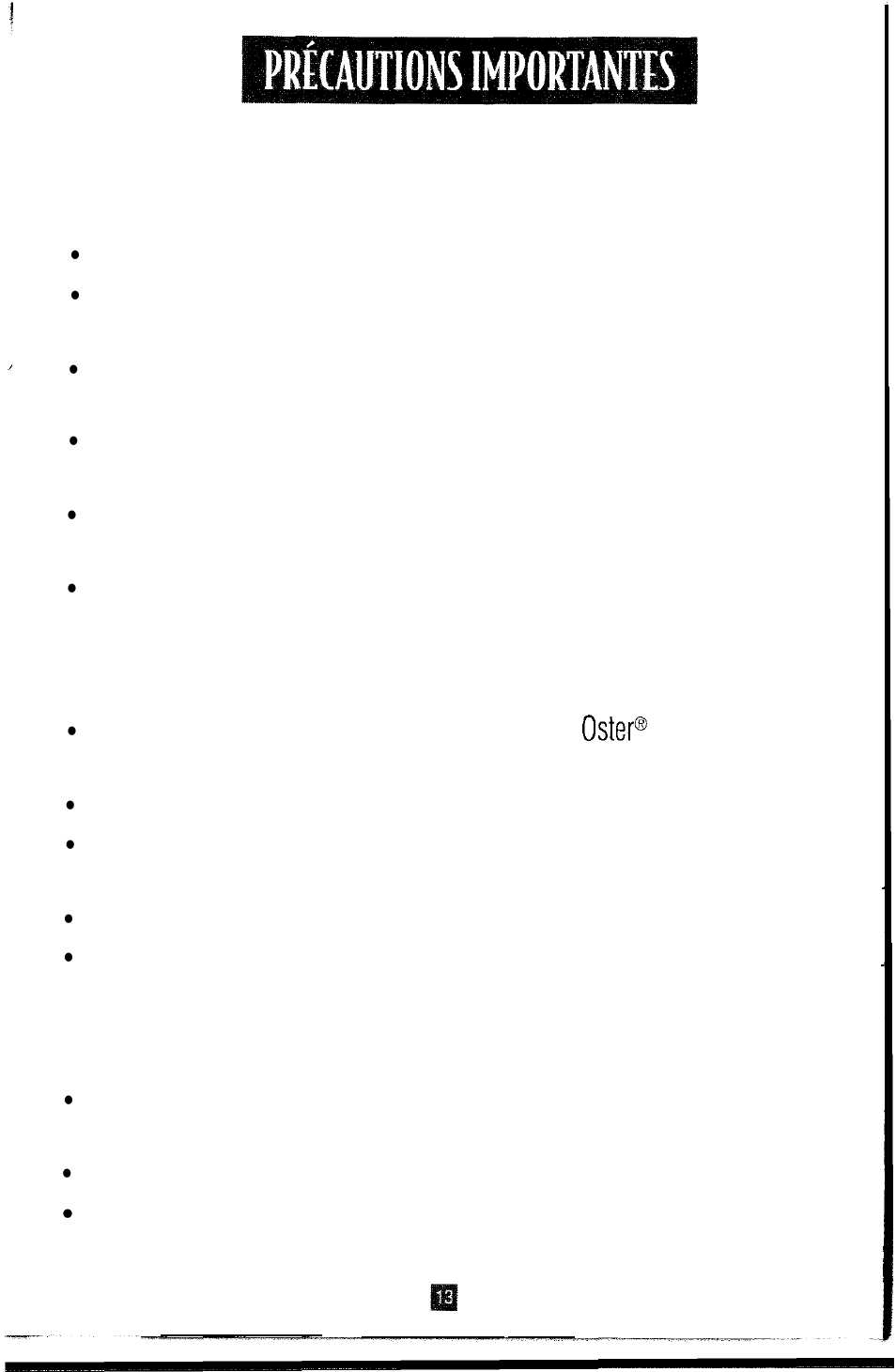 Lisez toutes les directives attentivement, Ne pas l’utiliser à l’extérieur | Oster 3264 User Manual | Page 14 / 48