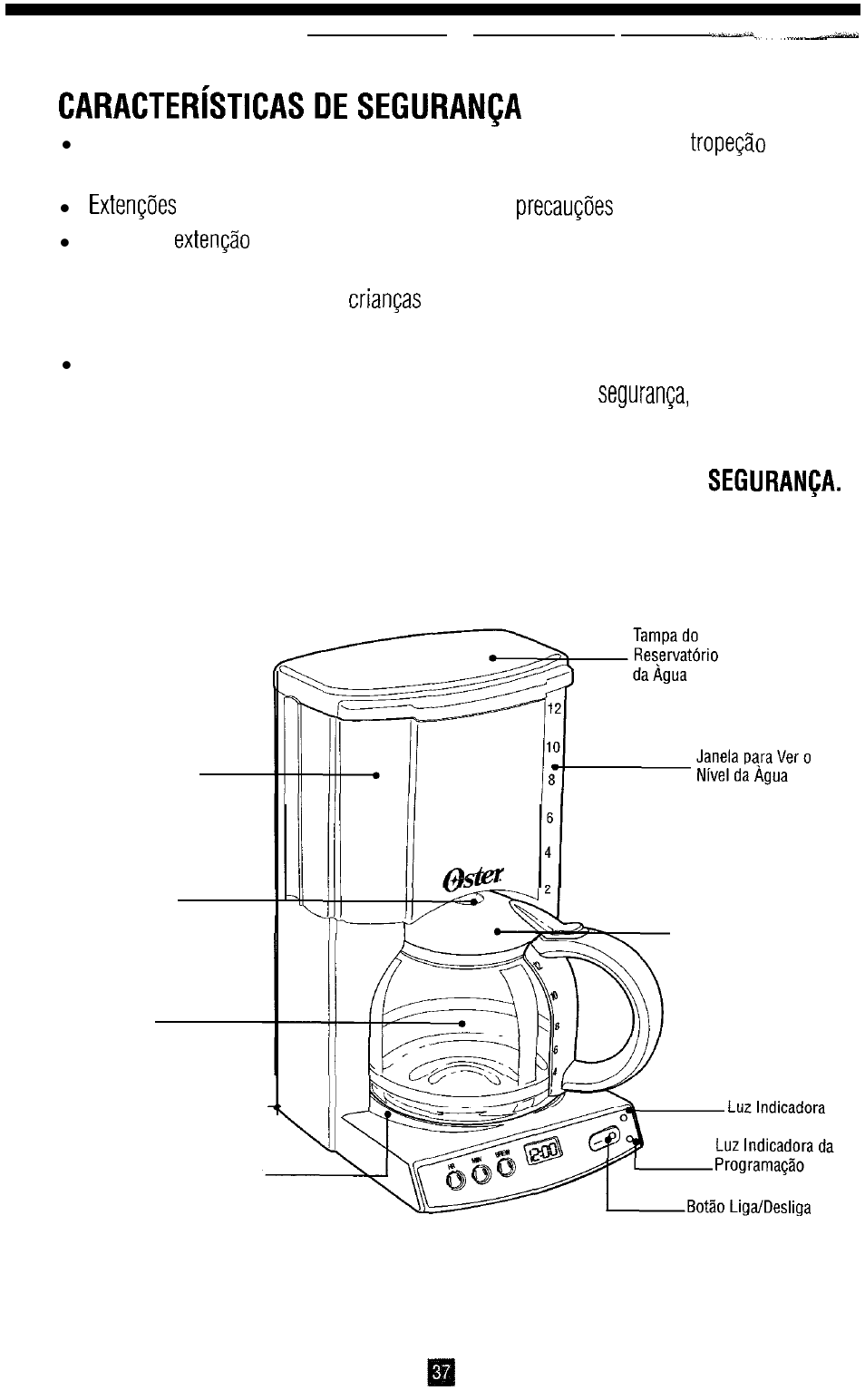 Características da cafeteira | Oster 3264 User Manual | Page 38 / 48
