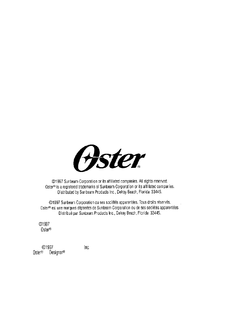 Oster 3264 User Manual | Page 48 / 48