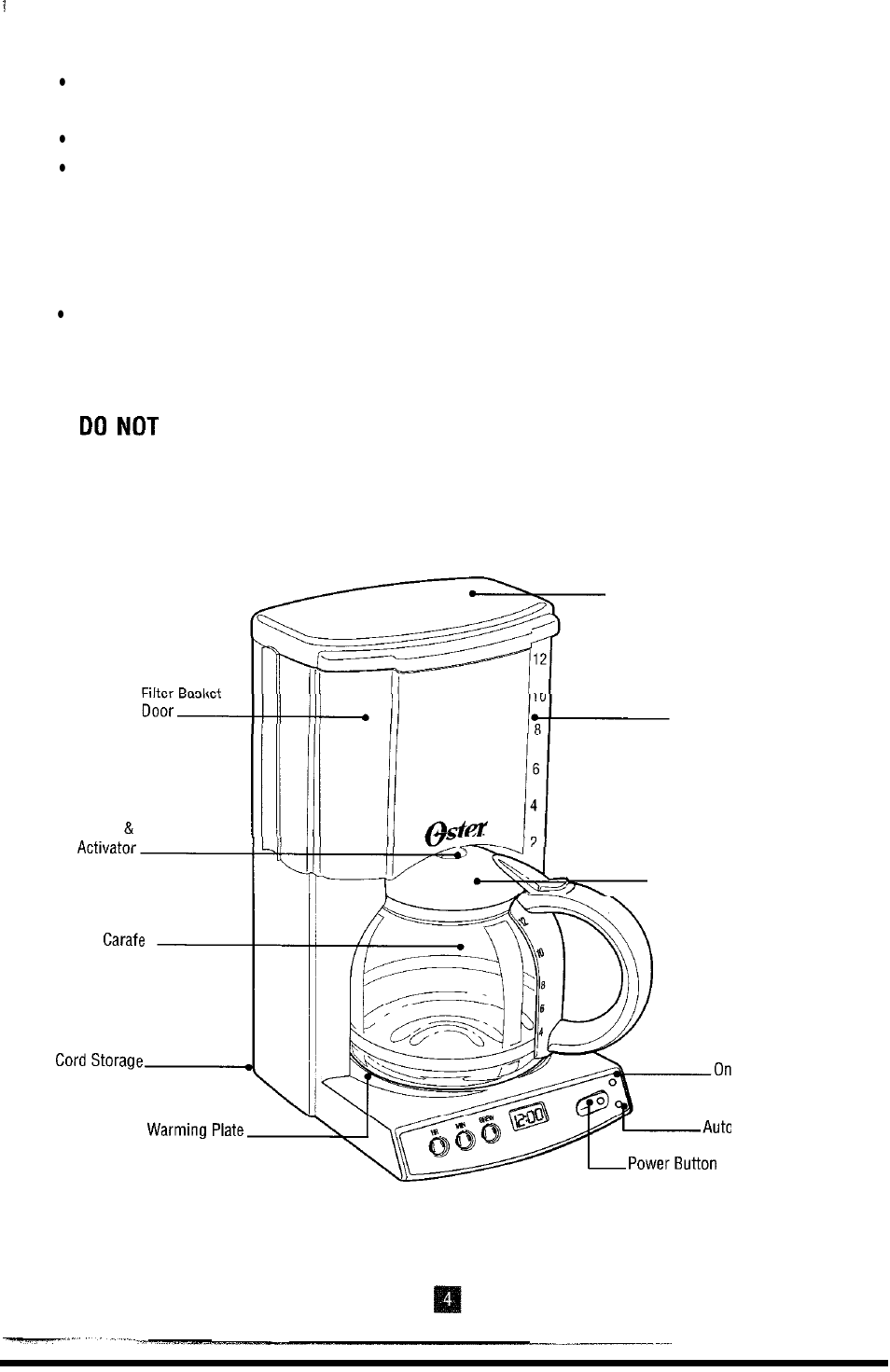 Coffee maker features, Safety features | Oster 3264 User Manual | Page 5 / 48