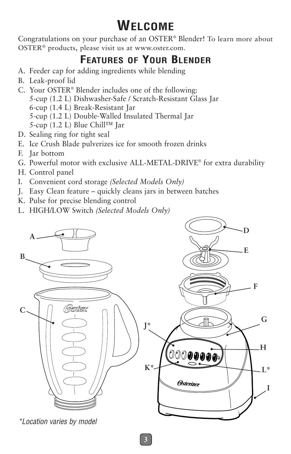 Elcome | Oster Cube & Slope s 116530 User Manual | Page 3 / 8