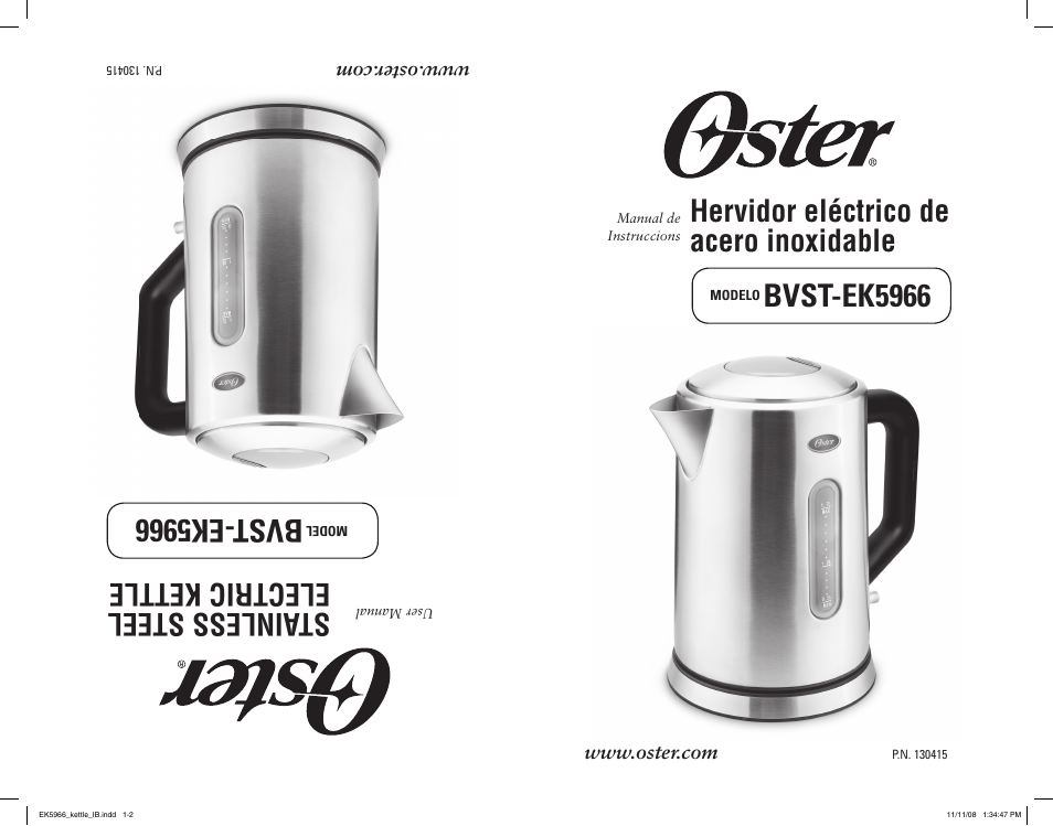 Oster 130415 User Manual | 8 pages