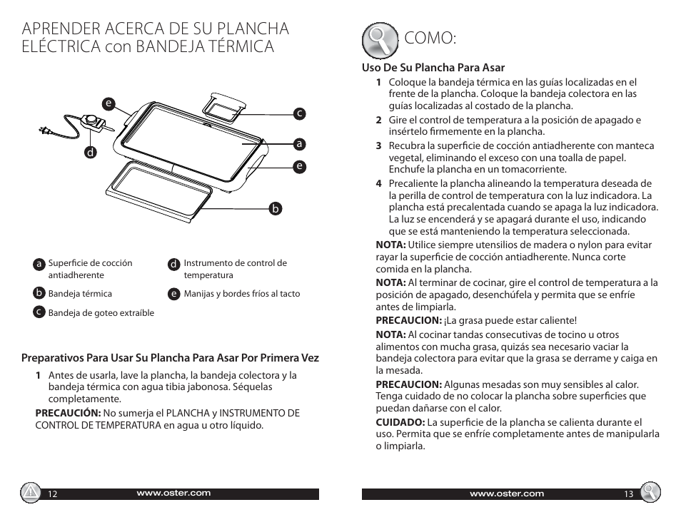 Oster Electric with Warming Tray 547045 User Manual | Page 7 / 10