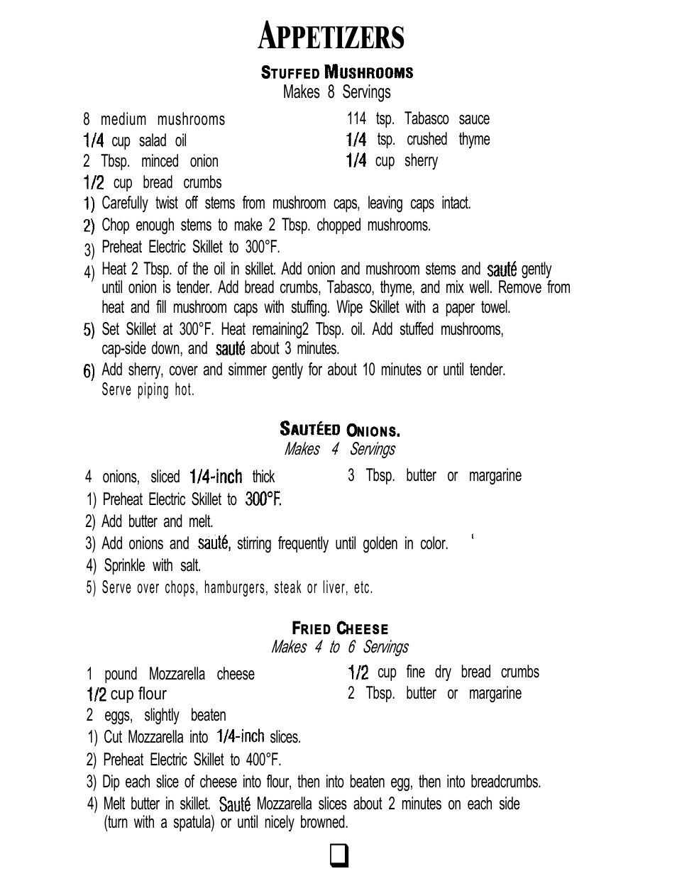 Ppetizers | Oster 3222 User Manual | Page 13 / 52