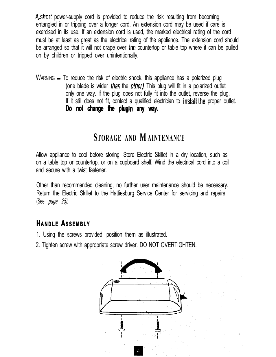 Torage and, Aintenance | Oster 3222 User Manual | Page 4 / 52