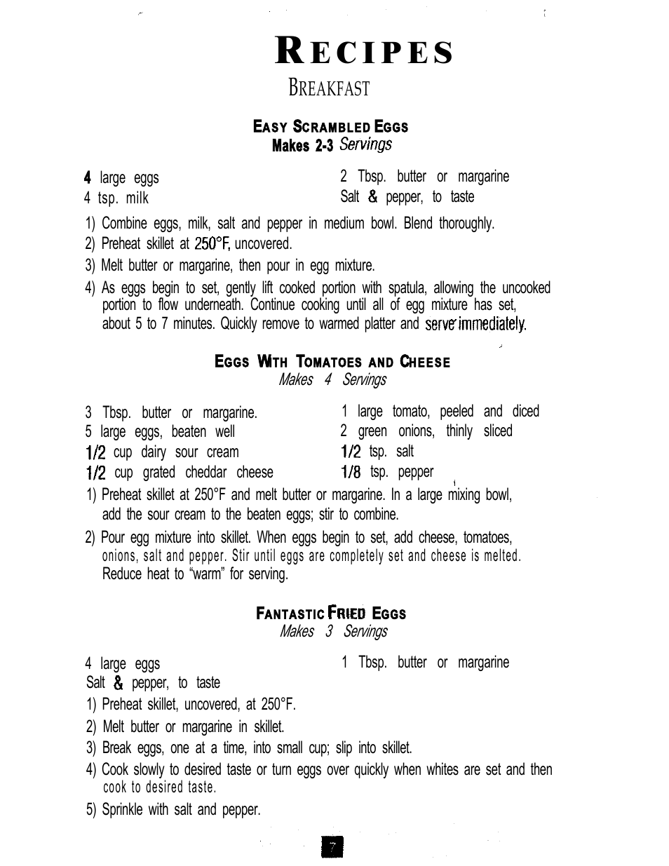 Reakfast | Oster 3222 User Manual | Page 7 / 52