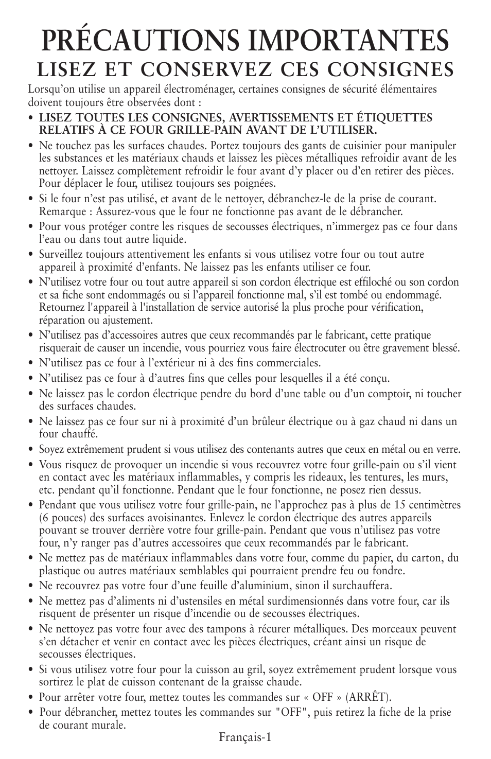 Précautions importantes, Lisez et conservez ces consignes | Oster 6056 User Manual | Page 16 / 24