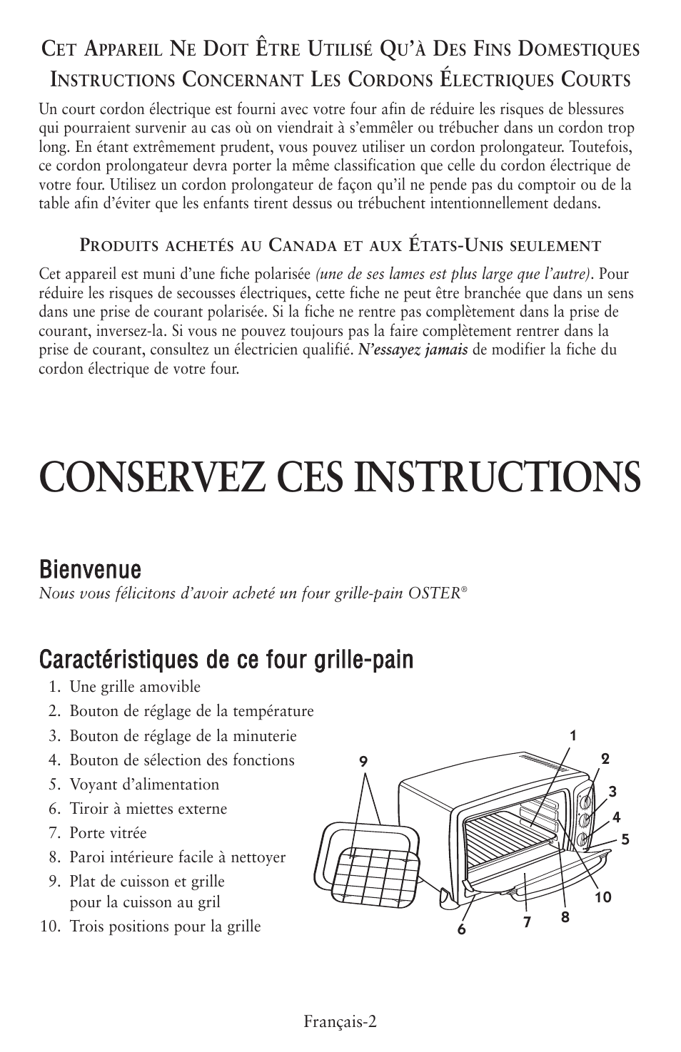 Conservez ces instructions, Bbiie en nv ve en nu ue e | Oster 6056 User Manual | Page 17 / 24