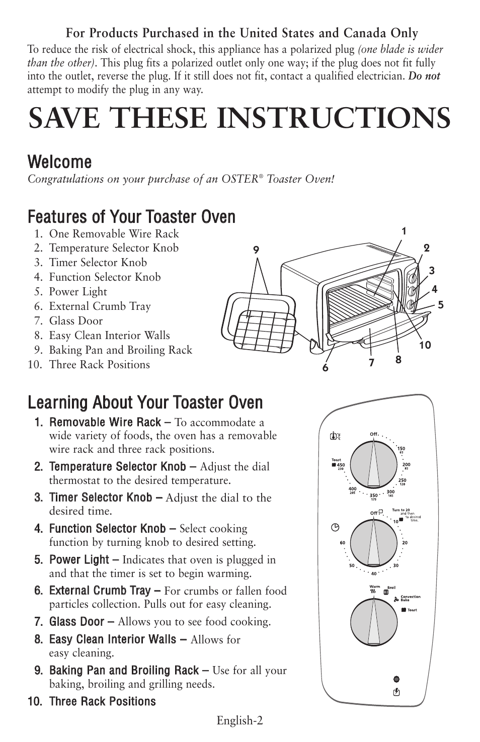 Save these instructions, Wwe ellc co om me e | Oster 6056 User Manual | Page 3 / 24