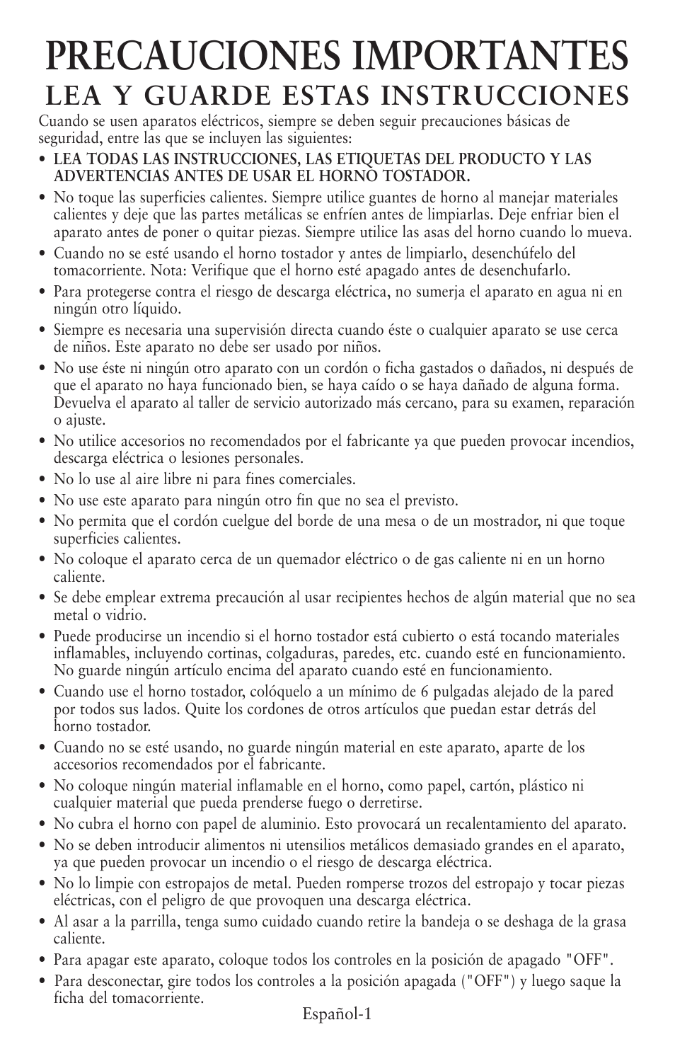 Precauciones importantes, Lea y guarde estas instrucciones | Oster 6056 User Manual | Page 8 / 24