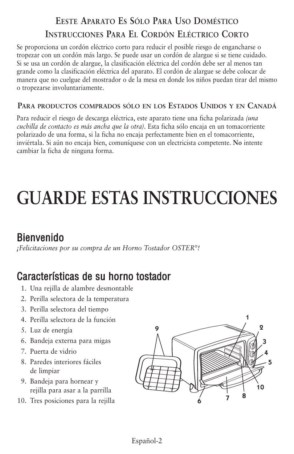 Guarde estas instrucciones, Bbiie en nv ve en niid do o | Oster 6056 User Manual | Page 9 / 24