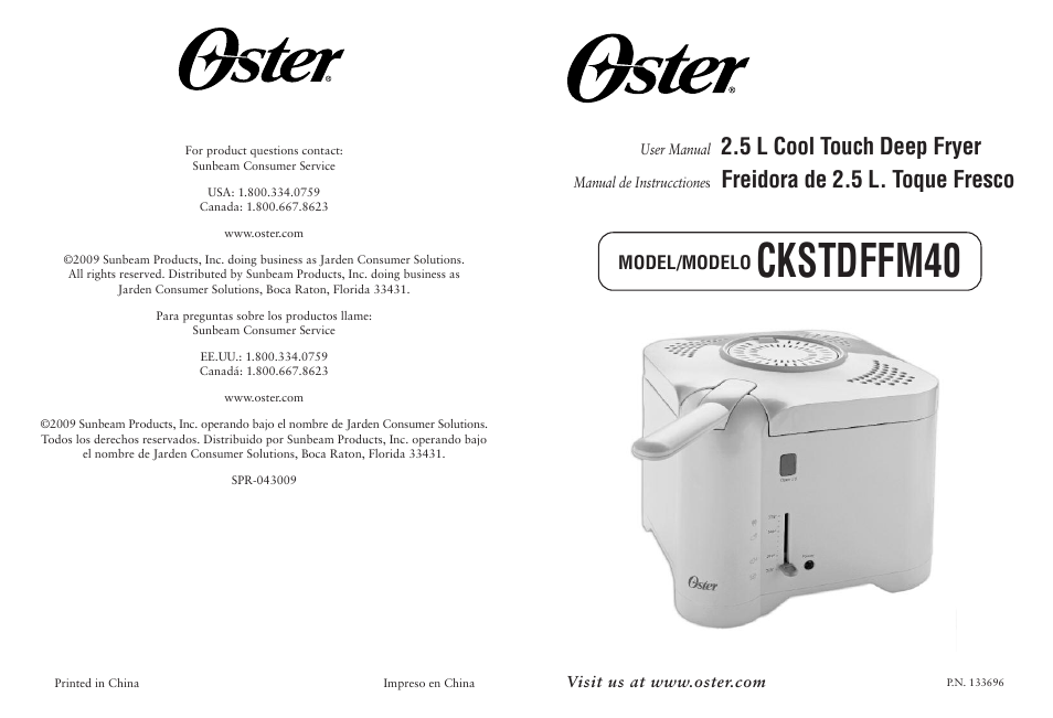 Oster CKSTDFFM40 User Manual | 12 pages