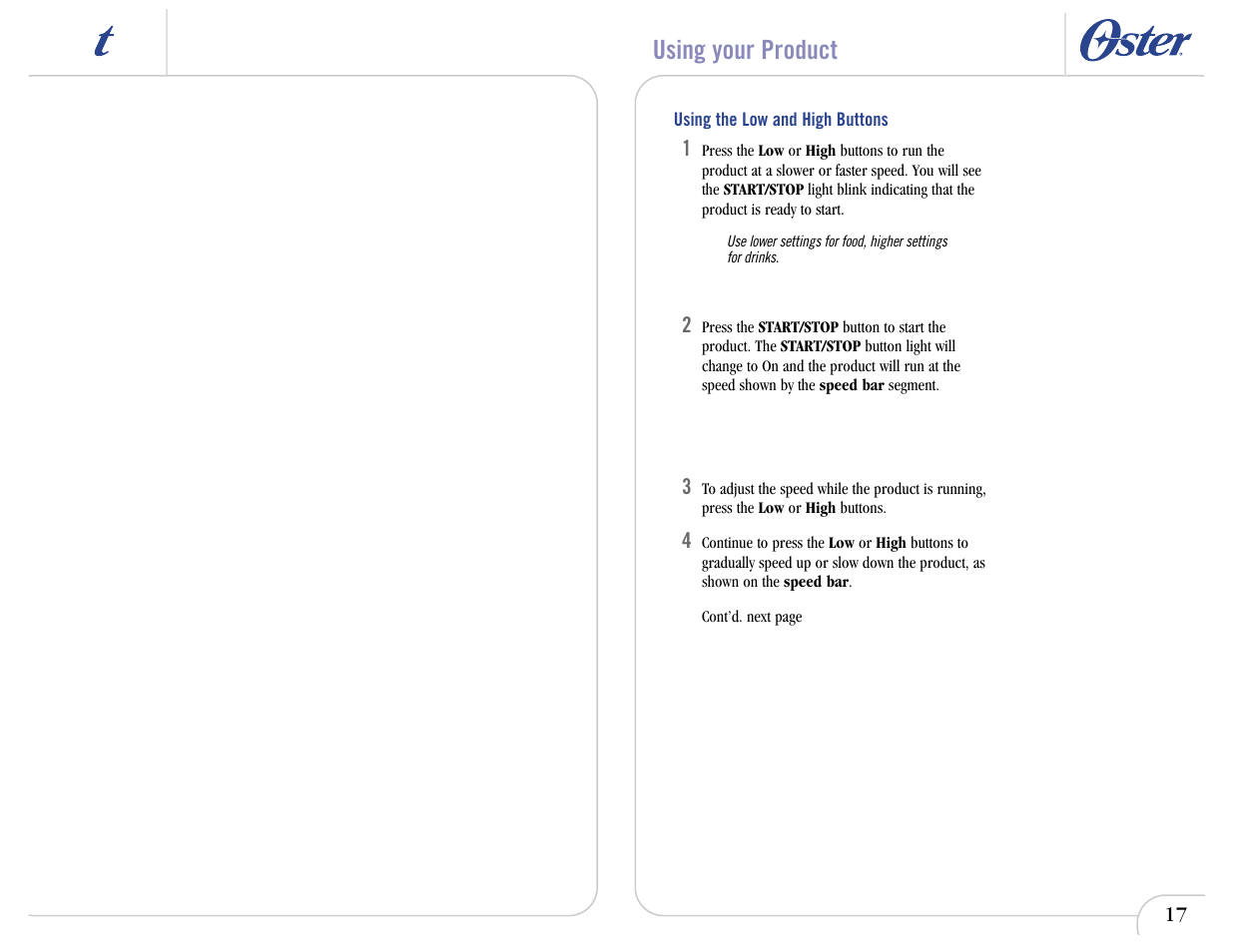 Using your product | Oster 6710 User Manual | Page 21 / 52