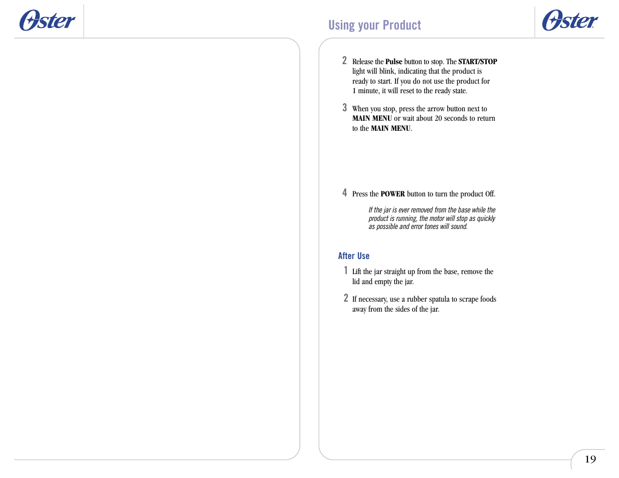 Using your product | Oster 6710 User Manual | Page 23 / 52