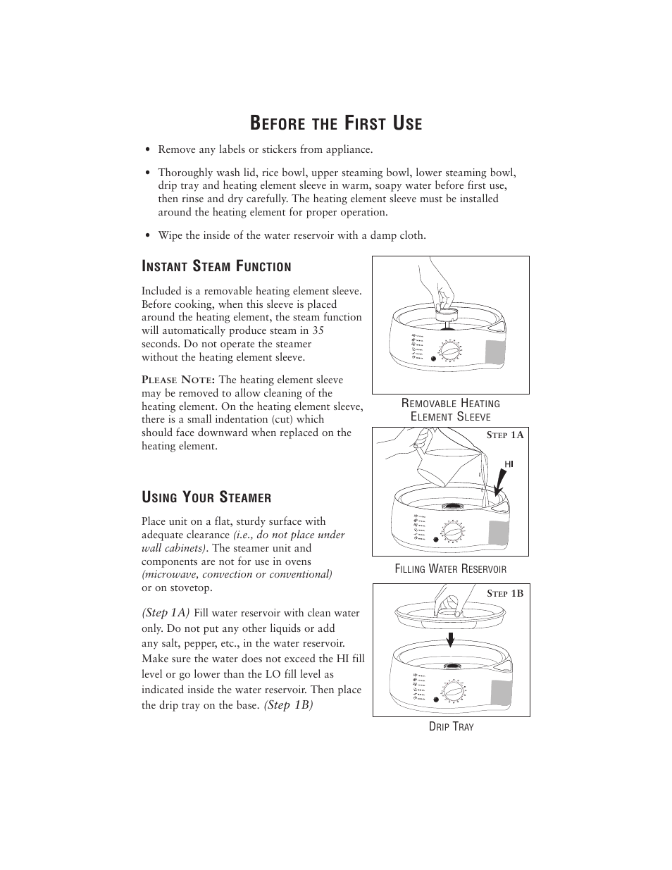 Efore the, Irst | Oster 5711 User Manual | Page 4 / 23