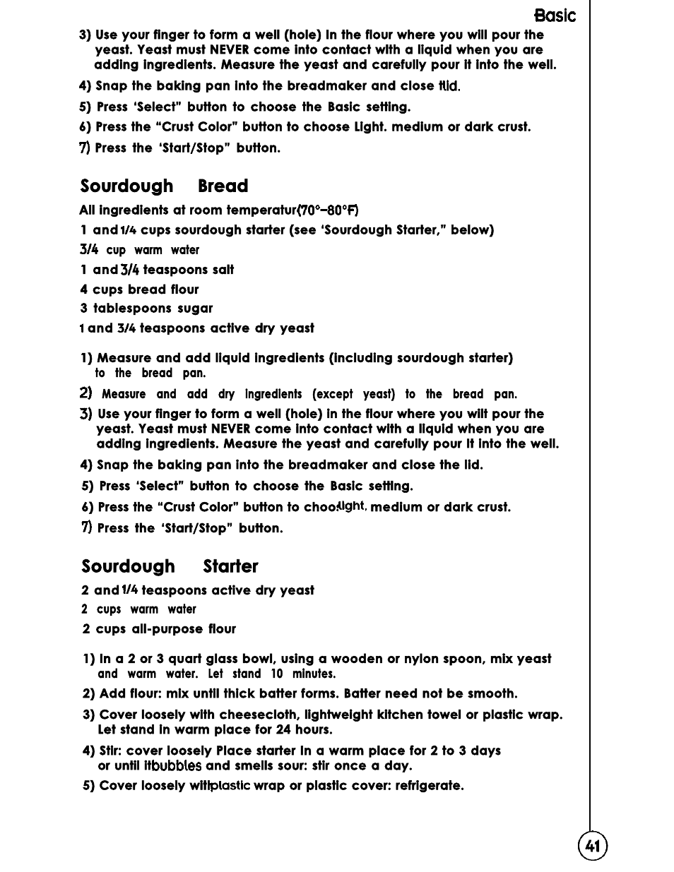 Sourdough bread, Sourdough starter | Oster Bread Maker User Manual | Page 43 / 76