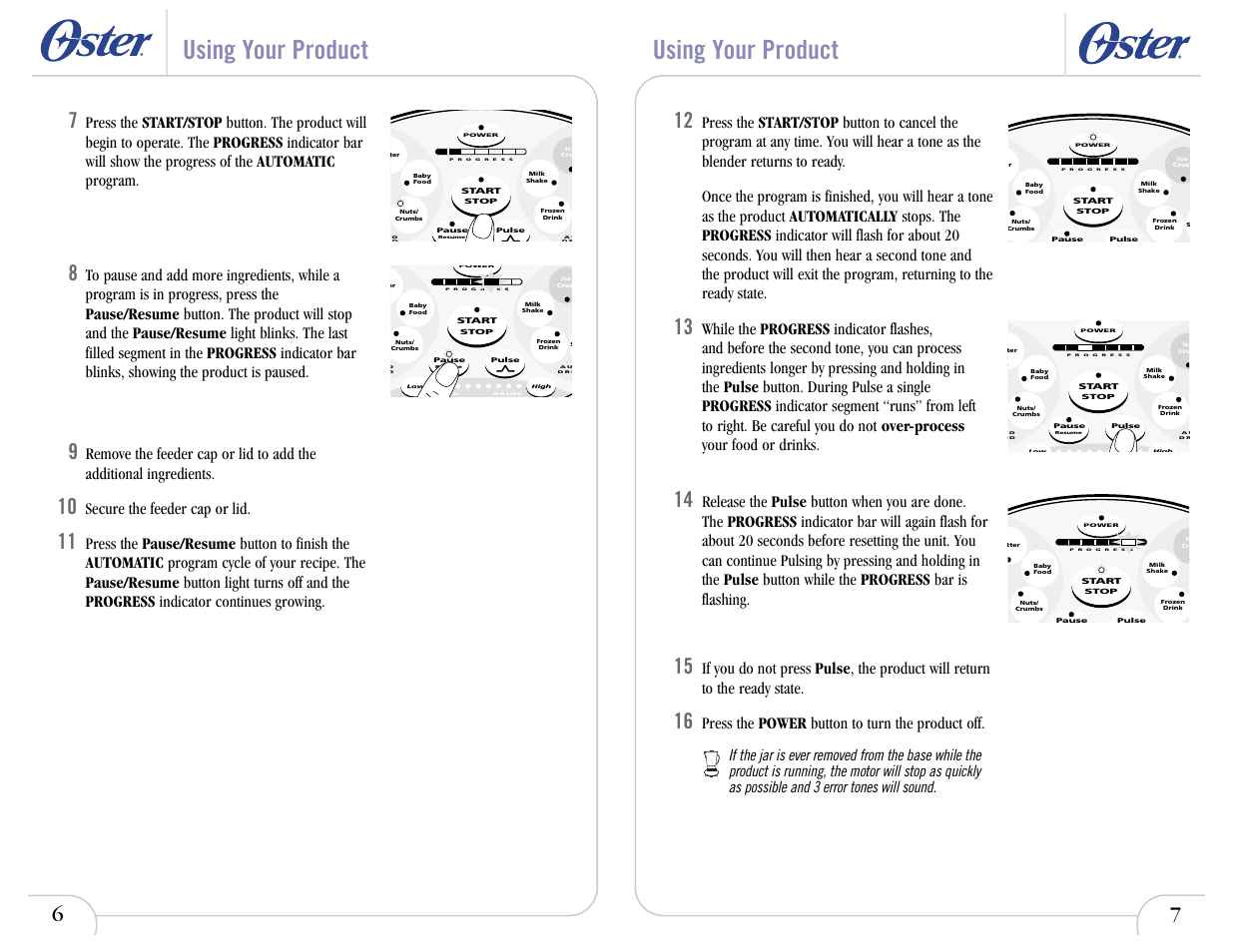 Using your product, Secure the feeder cap or lid | Oster In2itive User Manual | Page 11 / 41