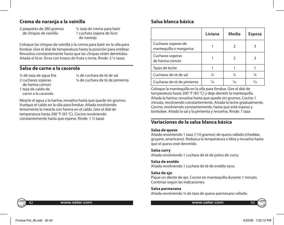 Oster 135659 User Manual | Page 22 / 24