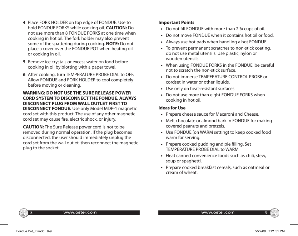 Oster 135659 User Manual | Page 5 / 24