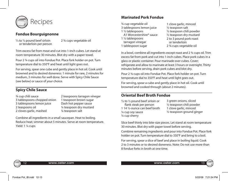 Recipes | Oster 135659 User Manual | Page 7 / 24