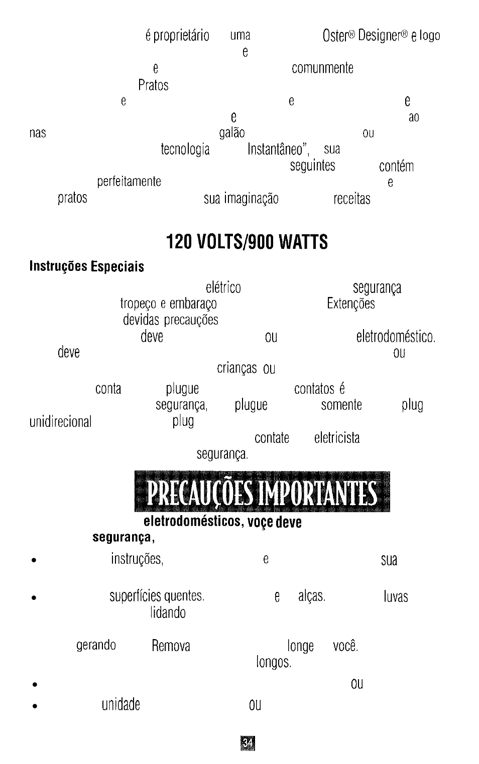 Parabéns | Oster DESIGNER 4711 User Manual | Page 34 / 44