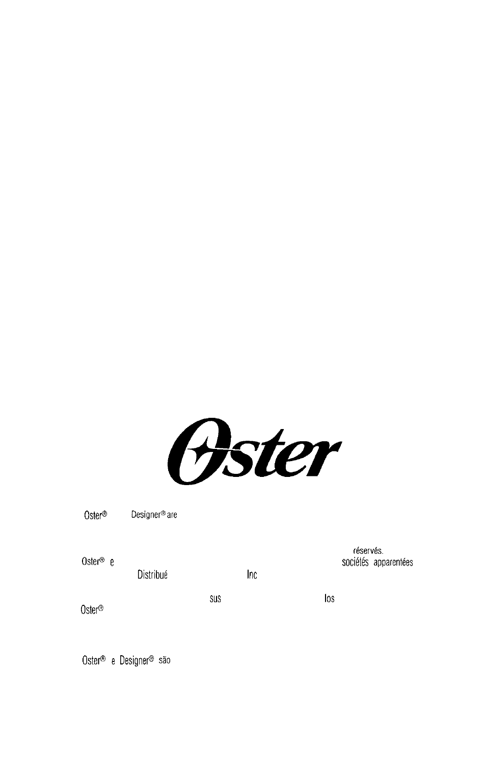 Oster DESIGNER 4711 User Manual | Page 44 / 44