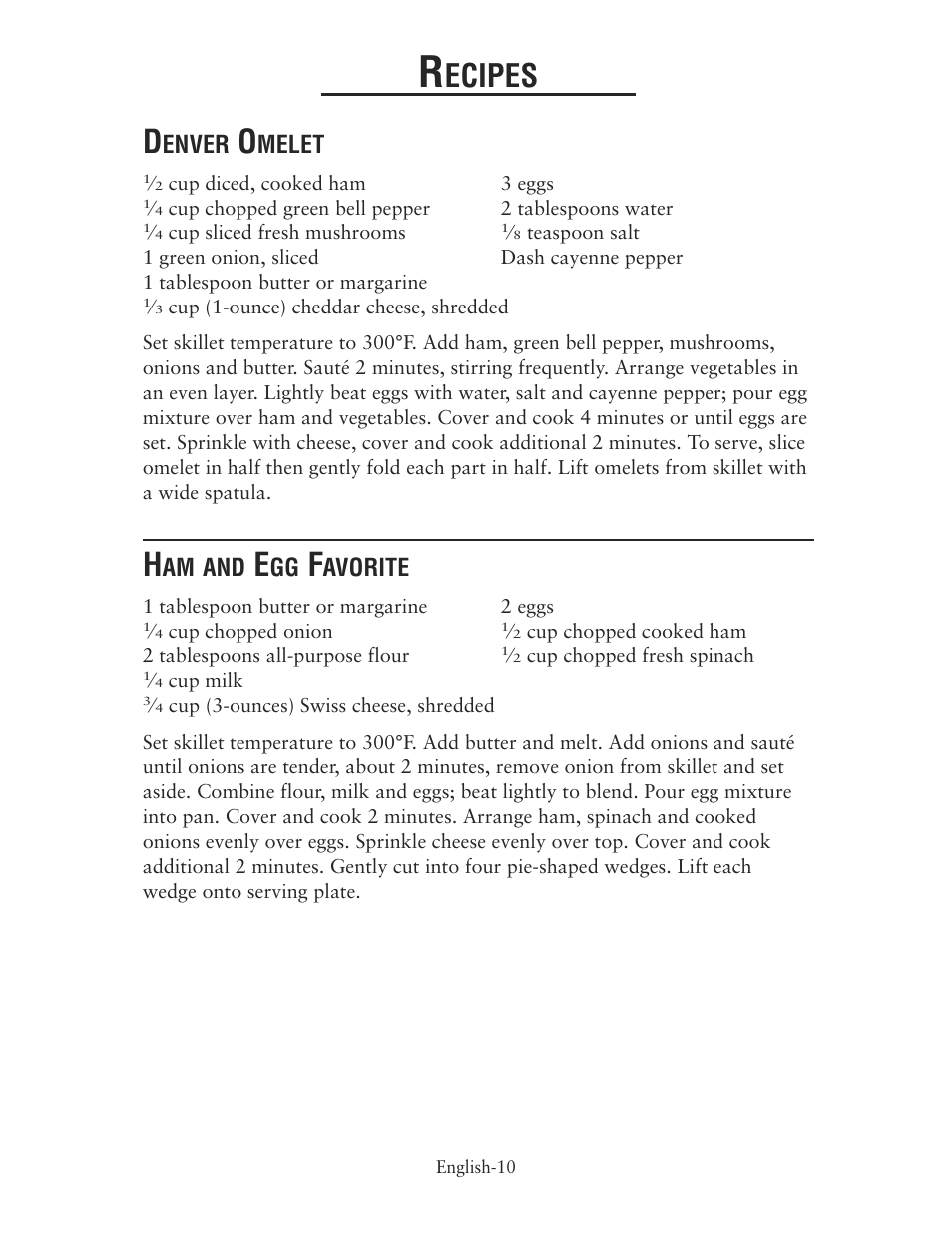 Ecipes, Enver, Melet | Am and, Avorite | Oster CKSTSKRM20 User Manual | Page 10 / 40