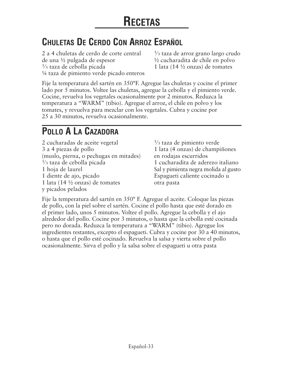 Ecetas | Oster CKSTSKRM20 User Manual | Page 33 / 40