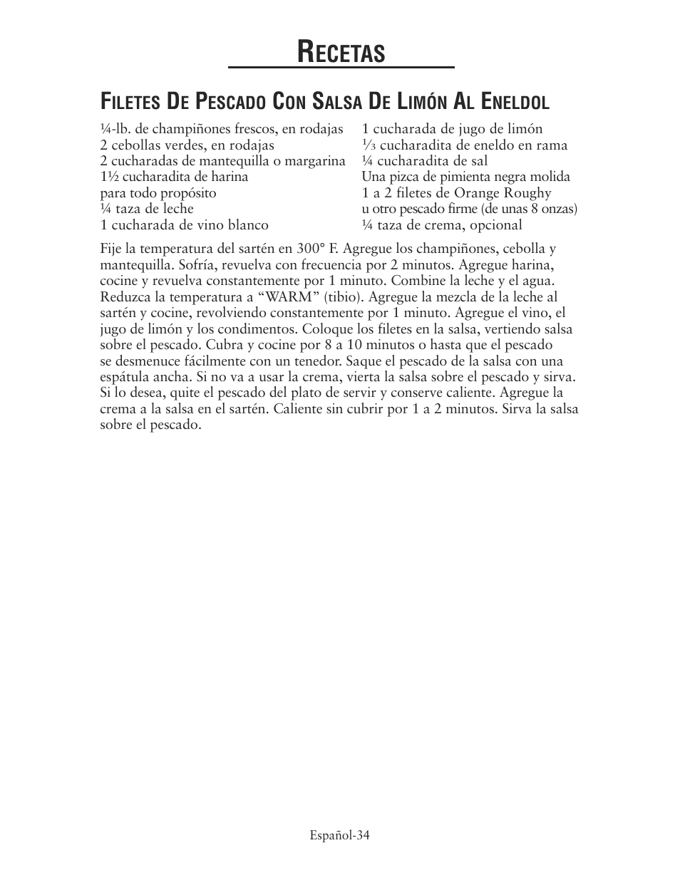 Ecetas | Oster CKSTSKRM20 User Manual | Page 34 / 40