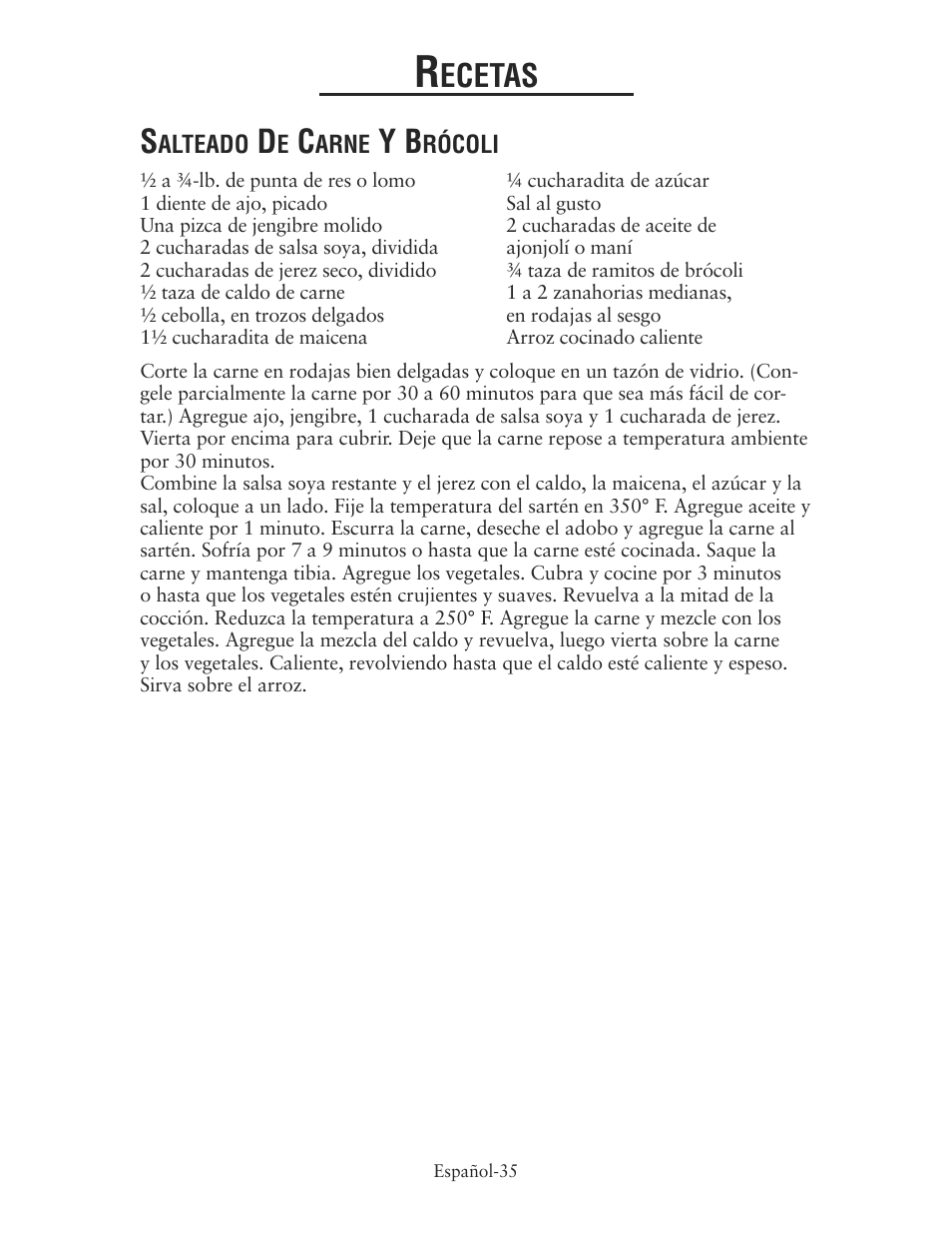 Ecetas | Oster CKSTSKRM20 User Manual | Page 35 / 40
