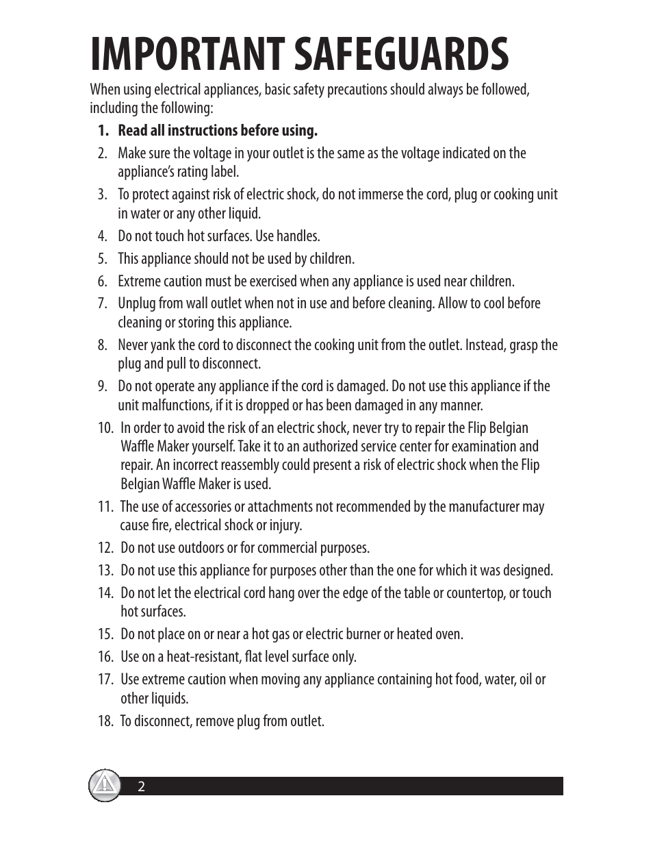 Important safeguards | Oster CKSTWFBF20 User Manual | Page 2 / 32