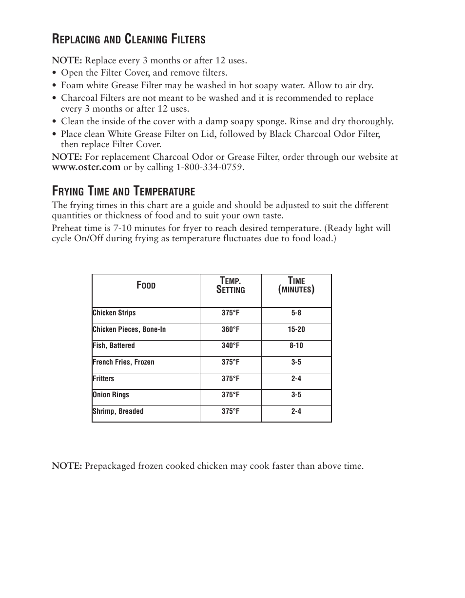 Oster 124465 User Manual | Page 8 / 24