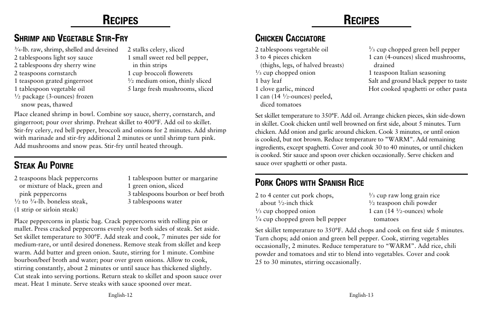 Ecipes | Oster Removable Electric Skillet SPR-041311-341 User Manual | Page 7 / 16