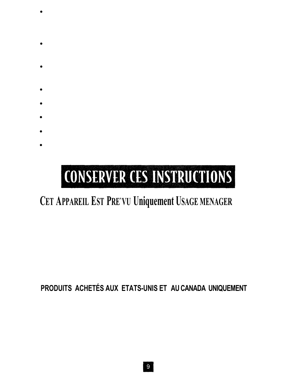 Uniquement u, Ppareil, Re`vu | Sage menager | Oster TOASTERS User Manual | Page 9 / 30