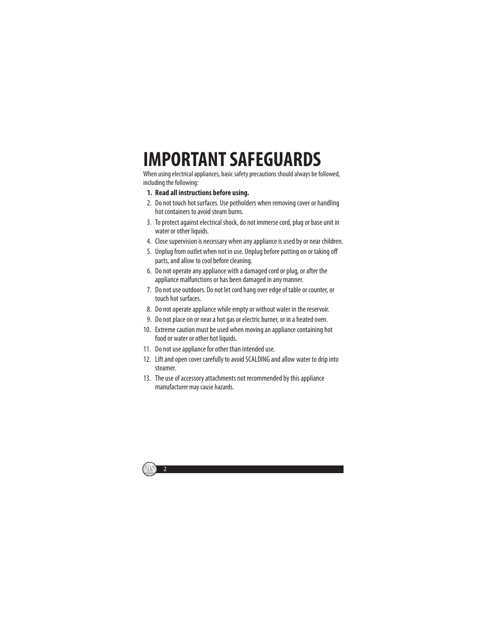 Important safeguards | Oster CKSTSTMM10 User Manual | Page 2 / 40