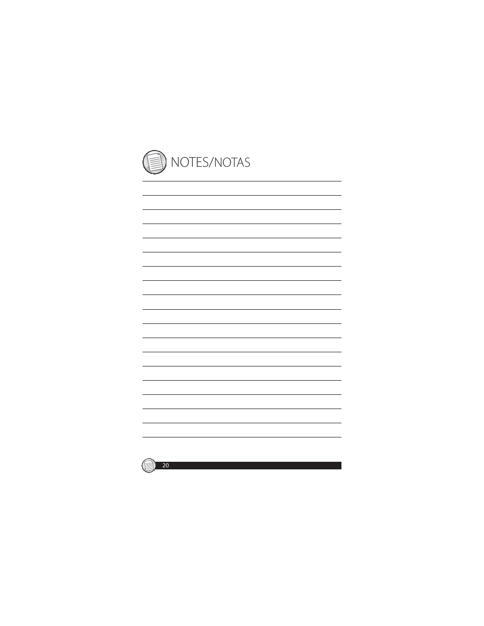 Notas | Oster CKSTSTMM10 User Manual | Page 20 / 40