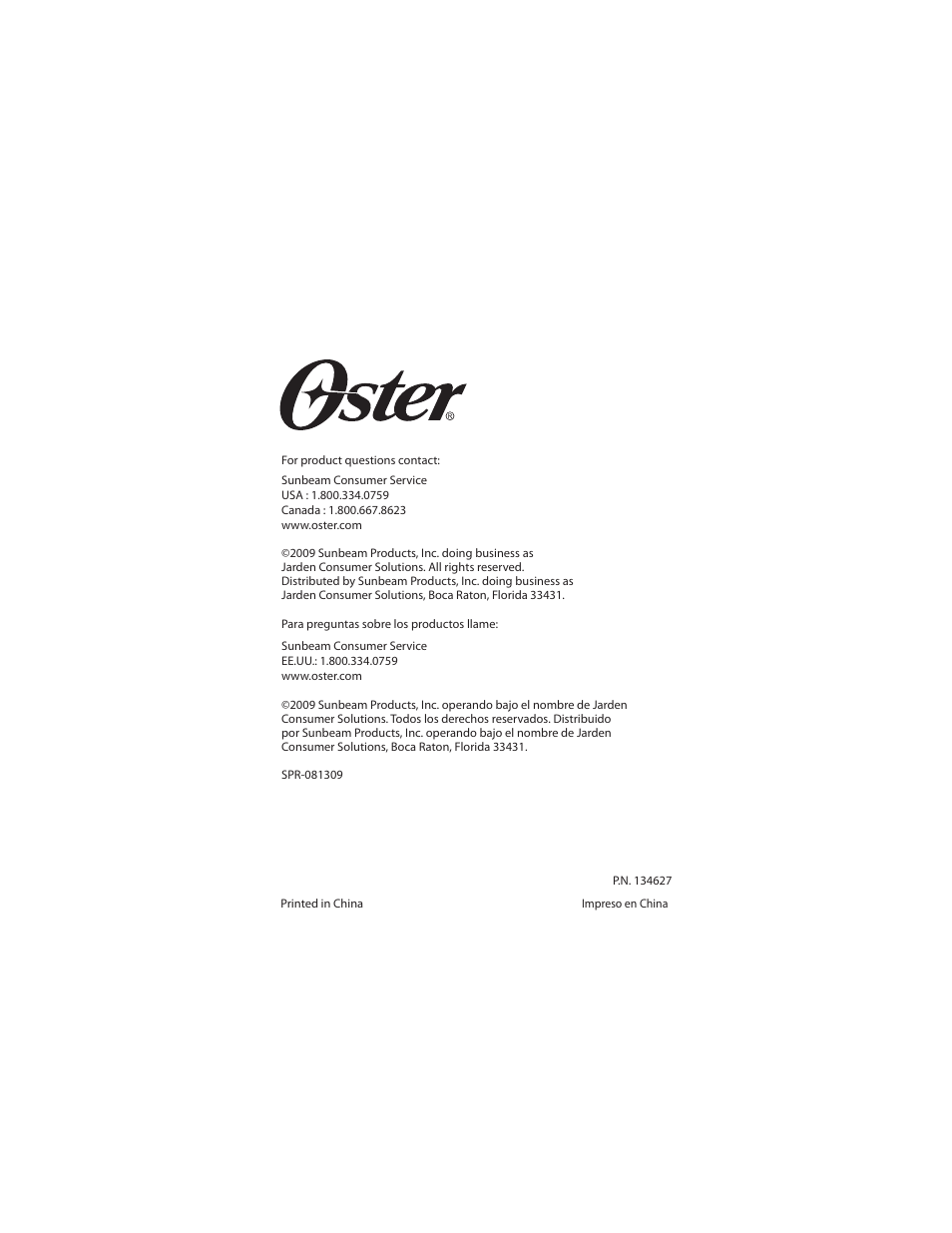 Oster CKSTSTMM10 User Manual | Page 40 / 40