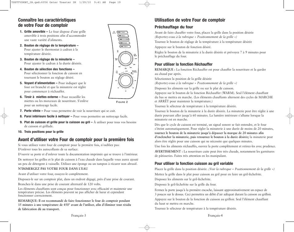 Utilisation de votre four de comptoir | Oster SPR-112509 User Manual | Page 10 / 12